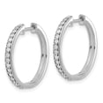 thumbnail image 2 of Auriga Fine Jewelry 10K White Gold Diamond Hinged Hoop Earrings for Women, 2 of 5