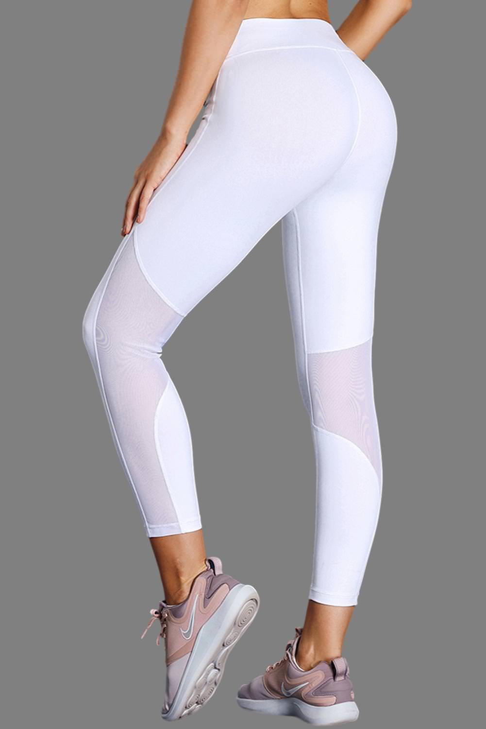 white sport leggings