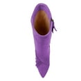 thumbnail image 5 of YDN Women Classic Tassel Fringes Cone High Heel Boots Mid Calf Booties Pointed Closed Toe Side Zipper Casual Shoes Size 8 Purple, 5 of 5