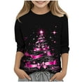 thumbnail image 2 of MKOSPLRT T-Shirts de Noël Laids pour Enfants 3-12 Ans Manches 3/4 T-Shirts Graphiques Arbre de Noël Col Rond T-Shirts Scintillants pour Fête pour Fille Garçon, 2 of 5