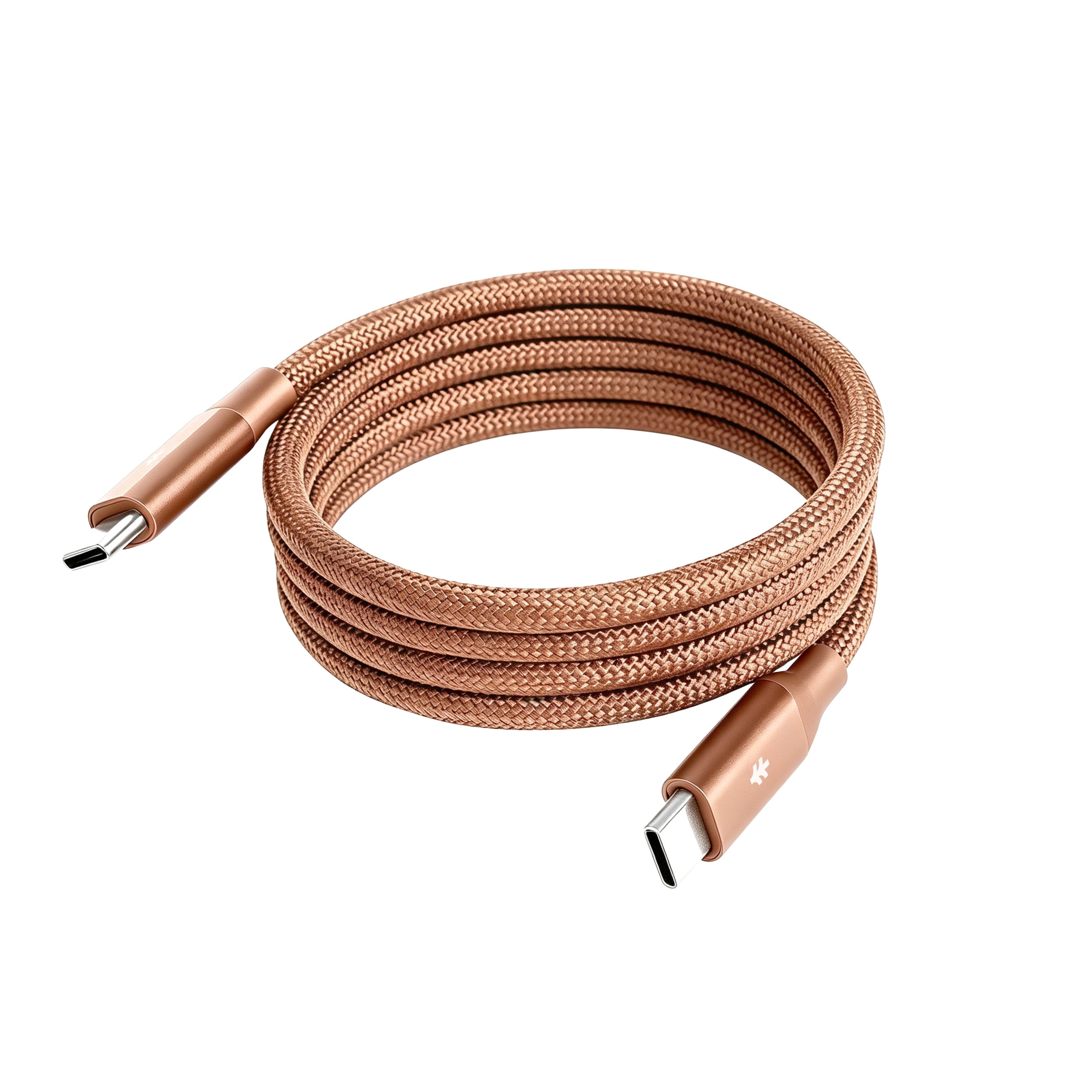 Swiss Tech Kabel M240 3 ft 240W Magnetic Self-Coiling USB-C Charging Cable, Terra Orange