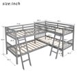thumbnail image 7 of L-Shaped Twin Bunk Bed Twin Over Twin Bunk Bed with Ladder No Box Spring Needed, 7 of 7