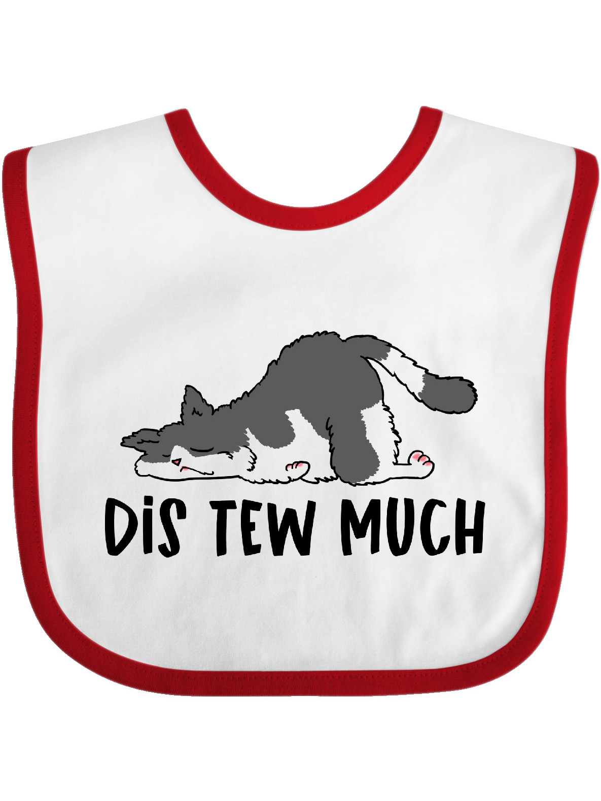 Napping Dis Tew Much Longhair Grey adn White Cat Baby Bib