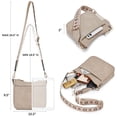 thumbnail image 3 of Bandoleras BOSTANTEN Trendy de piel vegana Hobo gris claro, 3 of 7