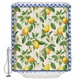 thumbnail image 2 of Summer Lemon Waterproof Fabric Shower Curtain, Green Botanical Watercolor Fruits Blue Shower Curtain for Bathroom Curtains Bathtubs Hotel Washable Shower Curtains with 12 Hooks Extra Long 72x96, 2 of 6