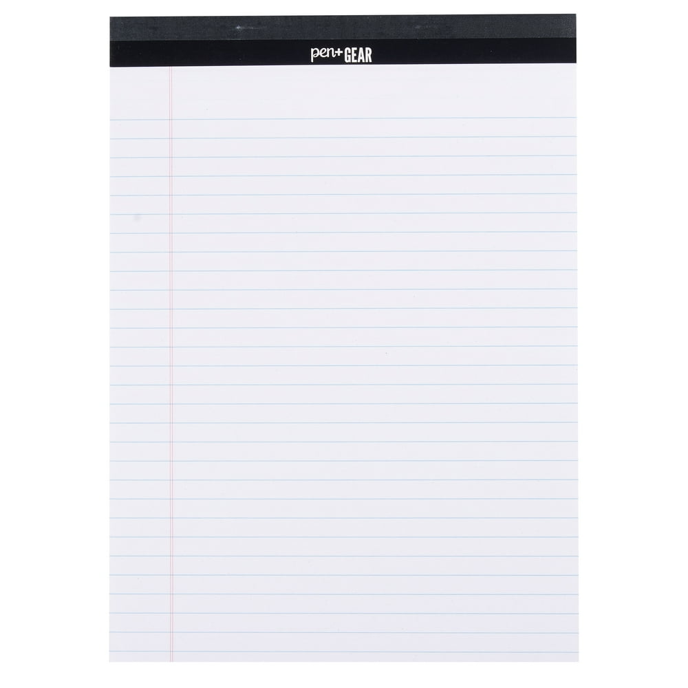 Pen + Gear Wide Ruled Legal Pads, White, 3 Count