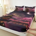 thumbnail image 3 of Castle Fairy Japanese Style 4 Pieces Queen Sheet Sets for Children Teens Boys Girls,Exotic Style Oriental Ukiyoe Ultra Soft Flat Sheet,Chic Floral Cherry Blossom Queen Fitted Sheet, 3 of 7