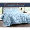 thumbnail image 2 of Super King Comforter Pinch Light Blue 300 GSM Plush Siliconized Microfiber Fill Duvet Insert With 1000 Thread Count Egyptian Cotton Shell Fluffy Soft with Premium Piping & Matching Pillowcases, 2 of 8