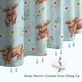 thumbnail image 6 of Blue Highland Cow Flower Pattern Shower Curtain 36"x72" ,Bathroom Decorative Shower Curtains Set with 12 Hooks,Modern Waterproof Washable Shower Curtain, 6 of 6