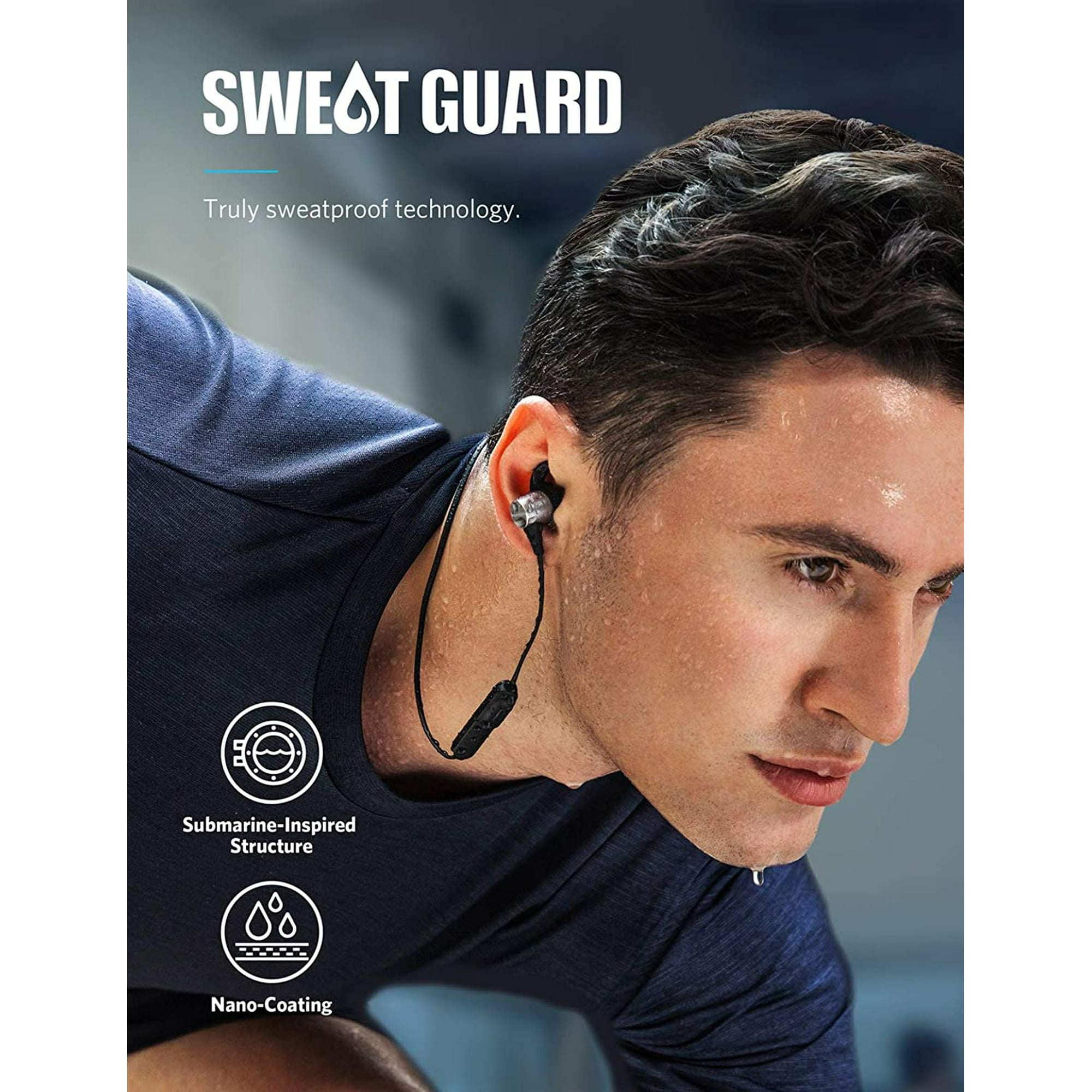 Soundcore by Anker- Spirit Pro GVA Earphones Bluetooth Sport Headphones | 10-Hr Playtime | IP68 Sweatproof | Black