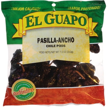 El Guapo Whole Pasilla Ancho Chile, 7.5 oz Bag