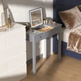 thumbnail image 6 of Organizedlife Facilehome Modern Makeup Dressing Table Set with LED Lights and Mirror, Gray, 6 of 12