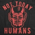 thumbnail image 2 of Womens Not Today Humans T Shirt Funny Halloween Satan Graphic Tee (Heather Black) - L, 2 of 3
