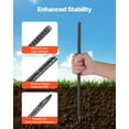 thumbnail image 3 of VEVOR Rebar Stakes, 16-Inch, Heavy-Duty 0.45 in Diameter, Straight Galvanized Steel Ground Anchors with Chisel Point End & Rust-Resistant Coating, for Gardening Support, Fence, Camping Tents, 3 of 9