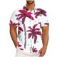 thumbnail image 2 of Mens Casual Manga Corta Botón Abajo Camisas Impresas Bolsillo Botón Turndown Cuello Top Blusa Camisa, 2 of 6
