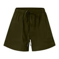 thumbnail image 6 of Bloomae Womens Plus Size Comfy Shorts Lightweight Casual Drawstring Elastic Waist Baggy Lounge Shorts Loose Fit Summer Beach Short Pants with Pockets Army Green#01 XXXXXL, 6 of 7