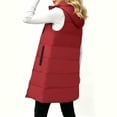thumbnail image 6 of Jovrlynd Puffer Vest Women Hooded Zipper Button Long Quilted Vest Winter Coats with Pockets, S-2XL, 6 of 7
