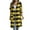 Yellow, variant on IROINNID Women's Woolen Coat Long Sleeve Stripes Outwear, Comfy Plaid Vintage Lapel Wool Coat