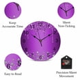thumbnail image 5 of Wall Clock Purple Diamond Clocks PVC Silent Non-Ticking Battery Operated Decorative Luxury Bling Water Drop Round Clock for Home Living Room Kitchen Bedroom Office School Wall Decor 10 Inch, 5 of 9