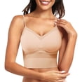 thumbnail image 2 of TSADFHJI Comfortable Adjustable Bra No Underwire Seamless Bra for Women Plus Size Bras for Women Bras for Women Set Cute Fishnet Bras for Women Sets Beige XL, 2 of 9