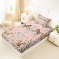 thumbnail image 4 of Erosebridal Vintage Floral Twin Sheet Sets, Wild Tiger Moose Squirrel Bedding, 3 Pieces, 1 Flat Sheet 1 Fitted Sheet and 1 Pillowcase, 4 of 5