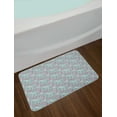 thumbnail image 2 of Tropical Bath Mat, Graphical Illustration of Hawaiian Leaves Exotic Foliage, Plush Bathroom Decor Mat with Non Slip Backing, 29.5" X 17.5", Pale Seafoam Pale Pink, by Ambesonne, 2 of 2