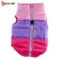 thumbnail image 2 of Spencer Pet Cat Dog Jacket Patchwork Winter Fall Waterproof Dog Coat Vest Warm Outfit Puppy Costume for Small Medium Dogs (M,Purple+Rose Red), 2 of 9