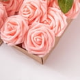 thumbnail image 4 of Bewildely Flor artificial Simulación Espuma Rosa Ramos de boda Centros de Fiesta de bienvenida al bebé Guirnalda Decoración Artesanía Amarillo Bewildely HA084078-03, 4 of 6
