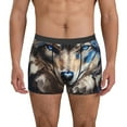thumbnail image 2 of Bingfone Vintage Blue Floral Wolf Men's Underwear - Casual Stretch Boxer Briefs-Medium, 2 of 7