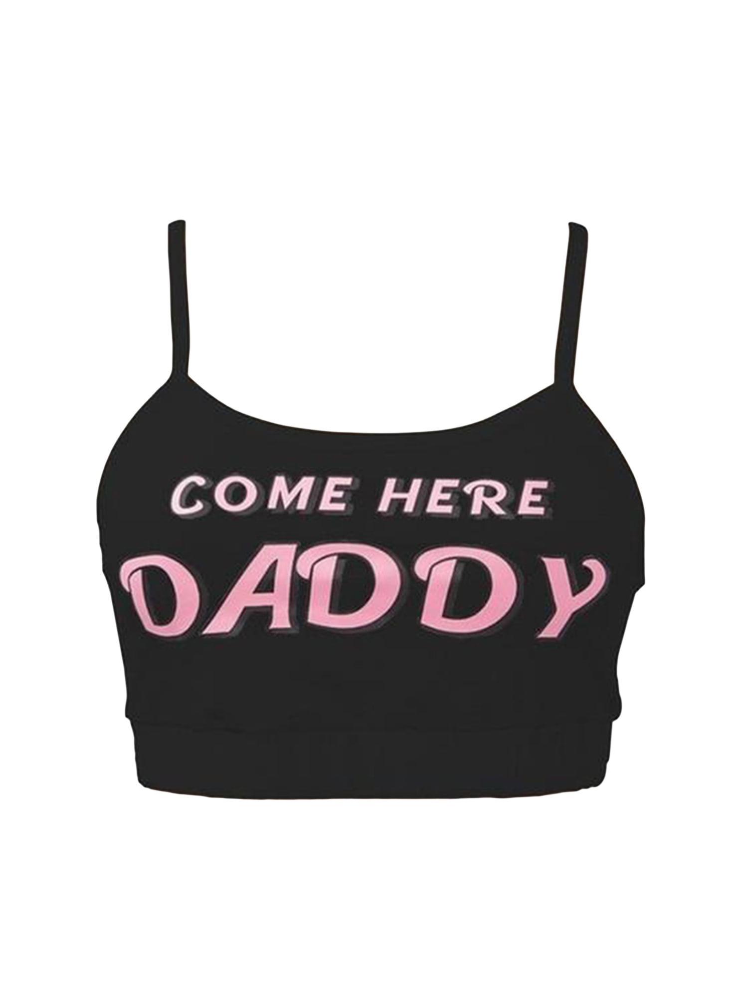 ASashitenel Women Sexy Sets Come Here Daddy Please Letter Print Lingerie  2PCS Summer Camisole Tops Panty Pajamas Sleepwear 
