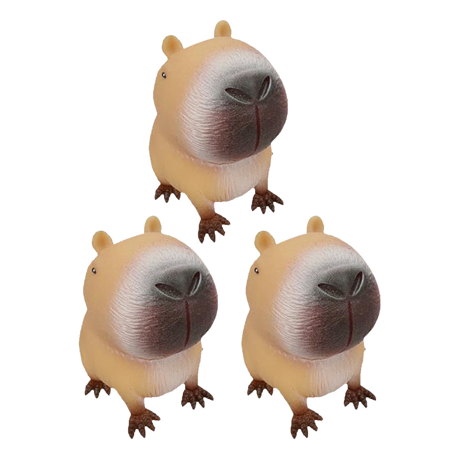 Primegos 1/3/5Pcs Capybara Squeeze Toy Stress Anxiety Relief Sitting Capybara Toy Portable Kids Teens Adults TPR Animal Sensory Soft Stress Ball Fidget Toy