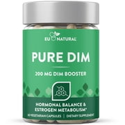 DIM Supplement Pure 200 Mg for Women or Men – Estrogen Hormone Balance Supplement for Energy, Fatigue, Stress, Menopause, Hot Flashes – Enhanced Bioavailability BioPerine – 60 Vegan Soft Capsules