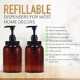 thumbnail image 7 of Bottiful Home-24 oz Plastic Refillable Wide-Mouth Jar Style Pump Bottle Dispenser Set of 4 for Shampoo, Conditioner, Wash, Soap, Lotion, Dish Soap, Sanitizer, Detergent (Amber), 7 of 7
