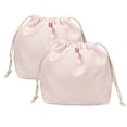 thumbnail image 1 of Uxcell 2 Pcs Bolsa de Maquillaje con Cordón, Bolsa Cosmética de Lona de 7.3" para Organizador de Artículos de Tocador de Viaje, Rosa, 1 of 7
