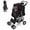 Black, variant on LiteHaven Foldable Pet Stroller, Cat/Dog Stroller with 4 Wheels | Pet Travel Carrier Strolling Cart with Storage Basket, Cup Holder (Blue)