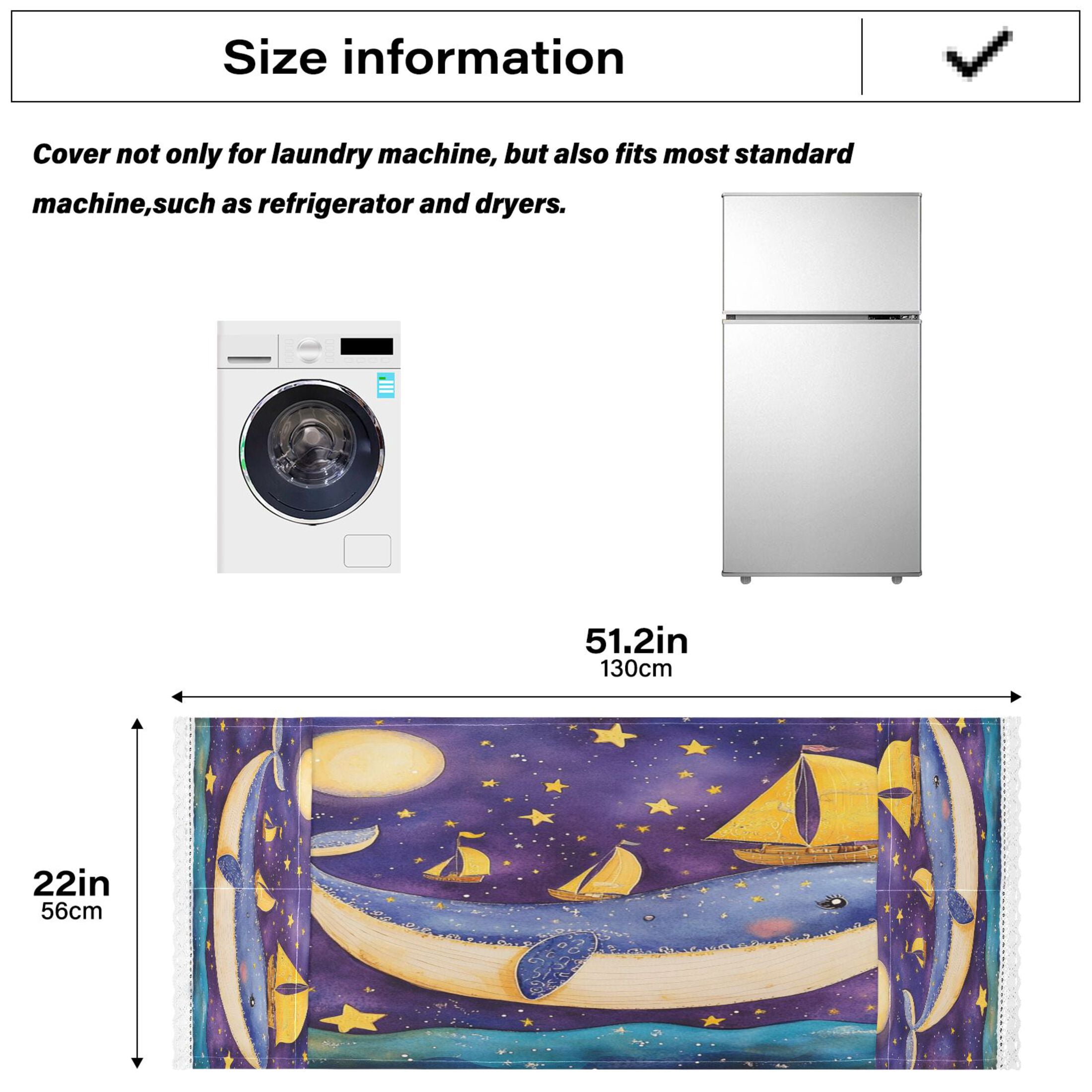 WOBOGO Sailboat Whale Star Pattern Washing Machine Cloth Dryer Refrigerator Top Cover Protective Non-Slip Mat For Kitchen Laundry