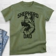 thumbnail image 2 of Shepherd Dad T-shirt, Unisex Men's Shirt, German Shepherd Owner, Best Dog Dad Gift, Heather Military Green, Medium, 2 of 6