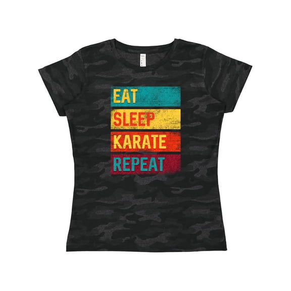 Inktastic Eat Sleep Karate Repeat Women's T-Shirt