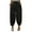 Black, variant on qolati Summer Cotton Linen Pants for Women Comfy Elastic High Waist Palazzo Trousers Casual Wide Leg Beach Tapered Pants
