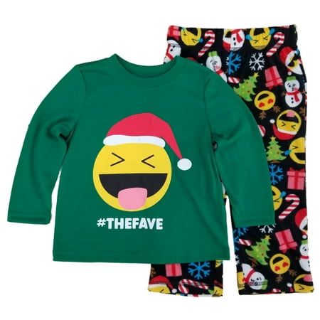 

Toddler & Little Boys #The Fave Smile Face Emoticon Christmas Pajama Set 2T