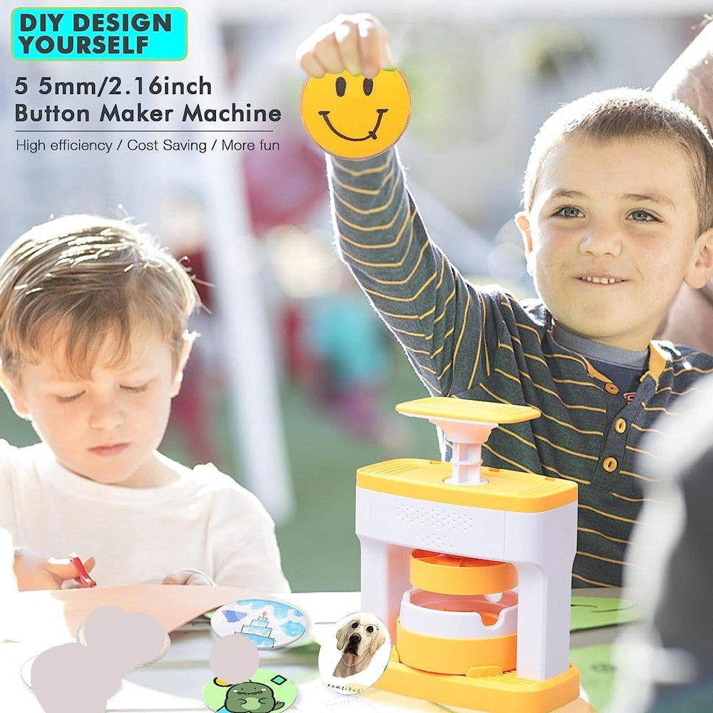 DIY Button Maker Machine,55mm Button Maker Button Press Machine with Cutter and 38Pc ,Beginner-Friendly