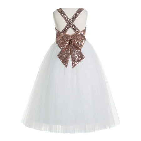 

EkidsBridal Crossed Straps A-Line Flower Girl Dresses Formal Dresses Junior Bridesmaid Dress 177
