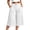 White, variant on Levmjia Women High Waisted Pleated Wide Leg Capri Pants Plus Size Elastic Waist Casual Loose Cropped Trousers with Pockets