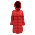 thumbnail image 4 of Women's Winter Hooded Mid Length Slim Fit Thermal Insulated Jacket Warm Cozy Outerwear, 4 of 5