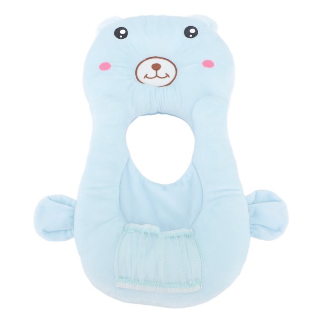 Almohada de lactancia para bebé, soporte portátil multifuncional, reduce la presión, almohada de lactancia y lactancia, oso azul