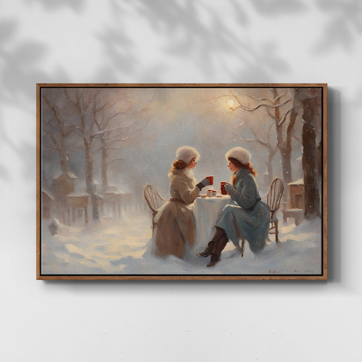 Vintage Landscape-CXC By Wexford Home Framed in Walnut Wood Gallery Wrapped Canvas 17 in. x 25 in.