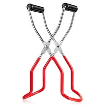 Beeyoka Canning Jar Lifter Tongs with Grip Handle, Stainless Steel Jar Lifter for Kitchen Restaurant-Red
