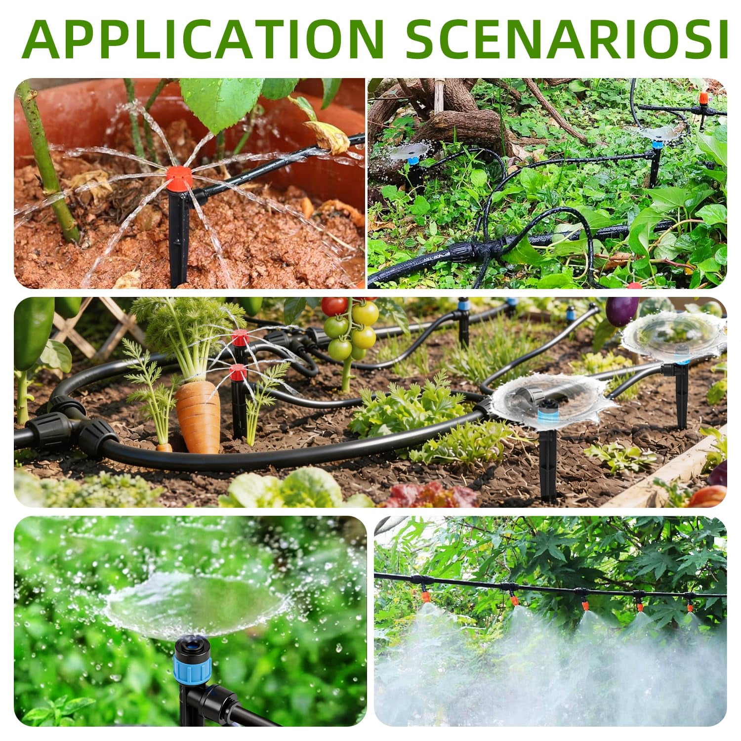 Drip Irrigation System 248ft Automatic Garden Watering With 1/2" & 1/4" Fast-lock Tubing Adjustable Nozzles Sprinklers Quick-connect Kit For Lawn Potted Plants