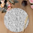 thumbnail image 3 of Gray Flowers Round 13 Inch Placemats Set of 4, Farmhouse Pastoral Vintage Plants Branches HeatResistant Non Slip Place Mats for Dining Table, Wipeable Braided Kitchen Table Mats for Housewarming, 3 of 9