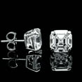 thumbnail image 2 of Women's Jewelry 2Carat Asscher Cut Natural Moissanite Solitaire Stud Earrings 14K White Gold Plated Silver, 2 of 2